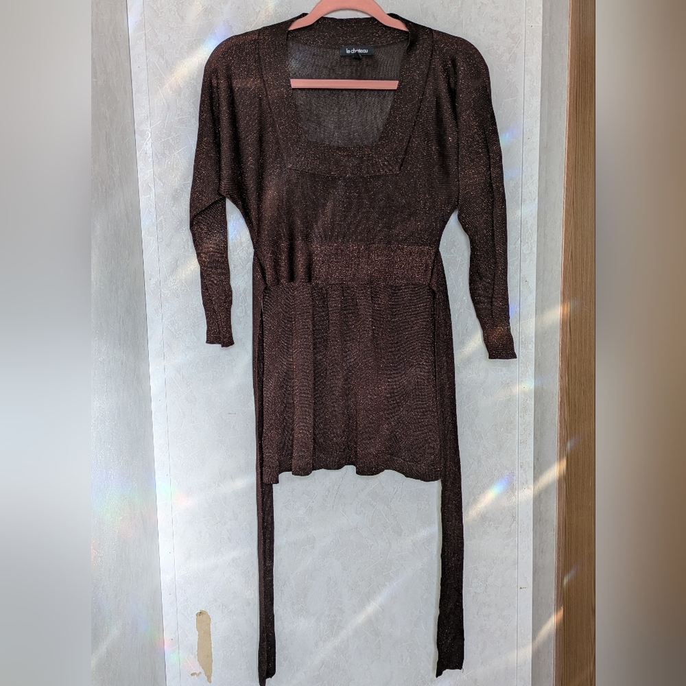 Le Chateau Metallic Brown Top